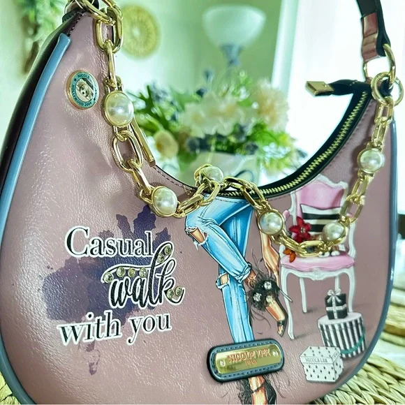 Nicole Lee Pink and Blue Shoulder Bag - Picture 2 of 8